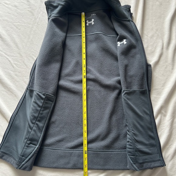Under Armour Fleece Vest Mens Medium Gray Gorpcore Athletic Full Zip Layering - Picture 5 of 9